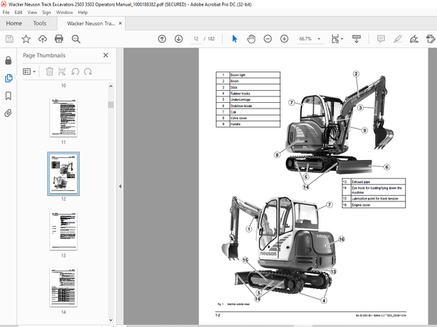 Wacker Neuson Track Excavators 2503 3503 Operators Manual_1000188382 – PDF DOWNLOAD