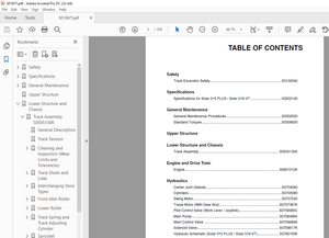 Daewoo Solar 015 Plus and 018-VT Track Excavator Shop Manual K1000237E  – PDF DOWNLOAD