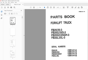 Komatsu FORKLIFT TRUCK FB20/25-3 FB20G/25G-3 FB20GH/25GH-3 FB20L/25L-3 Part Manual - PDF DOWNLOAD