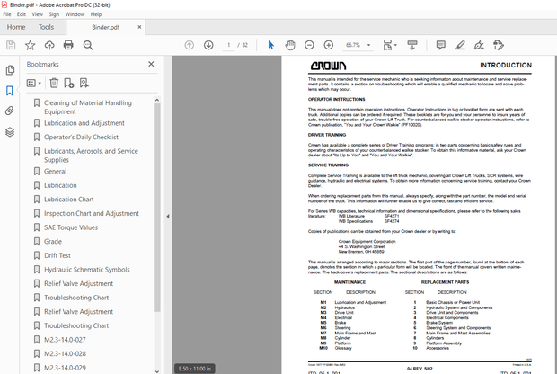 Crown Forklift WB Walkie Stacker Service Manual – PDF DOWNLOAD