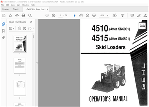 Gehl 4510 4515 Skid Loader Operator’s Manual 904586 – PDF DOWNLOAD