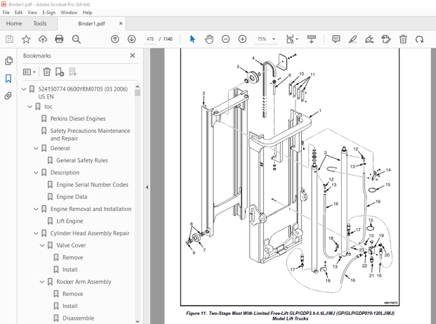 Yale Forklift C813 (GDP070-090LJ; GDP100-120MJ) Service Manual PDF