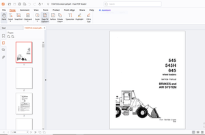 Fiatallis 545 545H 645 Wheel Loader(Brakes &amp; Air System)Service Manual -PDF DOWNLOAD