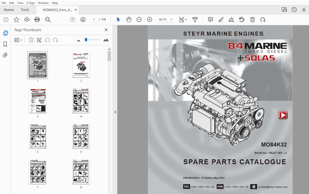 Steyr MO84K32 Marine Turbo Diesel Solas Parts Manual_48227001 – PDF DOWNLOAD