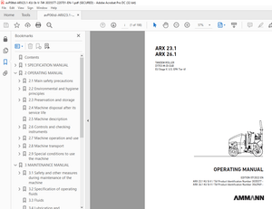Ammann ARX 23.1 ARX 26.1 Tandem Roller Operating Manual - PDF