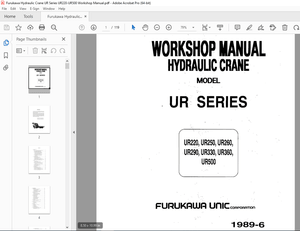 FURUKAWA UNIC UR SERIES UR220 UR250 UR260 UR290 UR330 UR360 UR500 HYDRAULIC CRANE WORKSHOP MANUALPDF