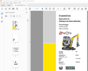 Wacker Neuson 2404 Crawler Excavator Parts Manual 1000242189 - PDF DOWNLOAD 