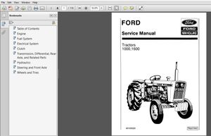 New Holland Ford Tractor 1000, 1600 Service Repair Manual (40100020) New Holland Ford – PDF Download