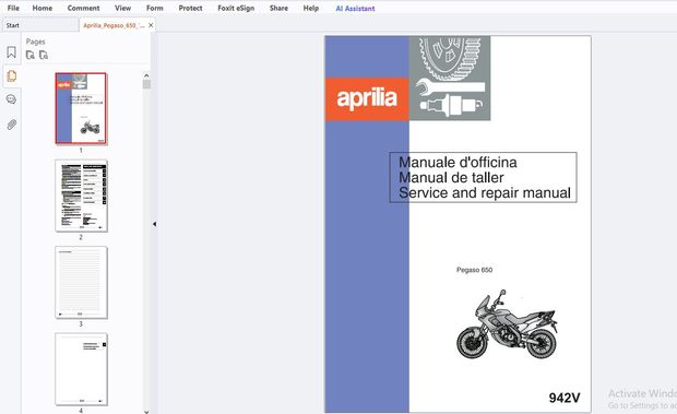 1997 Aprilia Pegaso 650 Service &amp; Repair Manual – PDF DOWNLOAD