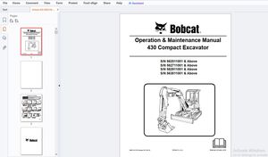 Bobcat 430 Compact Excavator Operation &amp; Maintenance Manual 6902316 – PDF DOWNLOAD