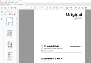 Pottinger Agricultural EUROBOSS 330 H Spare parts list Manual – PDF DOWNLOAD