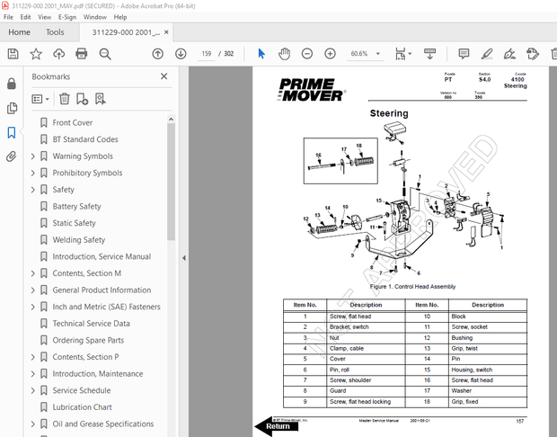 BT Prime-Mover PMX45 Electric Low Lift Pallet Truck Master Service Manual - PDF DOWNLOAD 