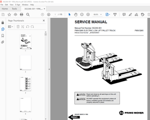 BT Prime-Mover PMX/QMX Electric Low Lift Pallet Truck Service Manual_1996 - PDF DOWNLOAD