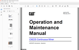 Cat CM235 Continuous Miner Operation and Maintenance Manual A6474X375 - PDF DOWNLOAD