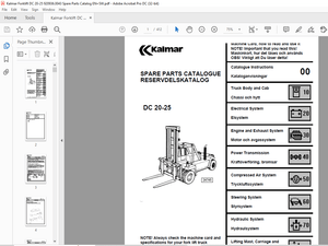 Kalmar Forklift Truck DC 20-25 Spare Parts Catalogue Manual 920936.0043 – PDF DOWNLOAD