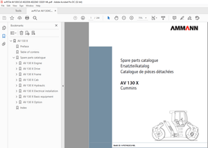 Ammann AV 130 X Tandem Roller Parts Manual 4022036 PDF