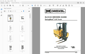 Drexel SL33/44 SwingMast Lift Truck Drivers Guide Manual F-392-0804 – PDF DOWNLOAD