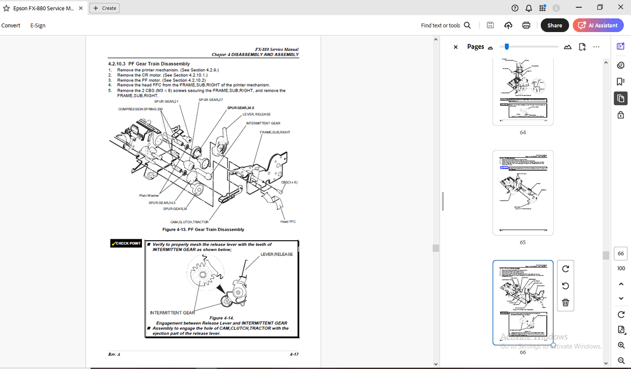 Epson FX-880 9 Pin Impact Dot Printer Service Manual - PDF DOWNLOAD