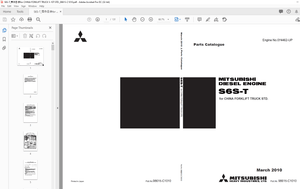 Heli MITSUBISHI S6S-T  DIESEL ENGINE FORKLIFT TRUCK Parts Manual 