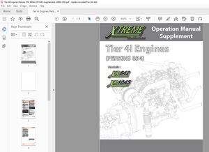 XTREME Telehandler XR842 XR1045 Tier 4i Engines (PERKINS 854) Operation Manual PDF