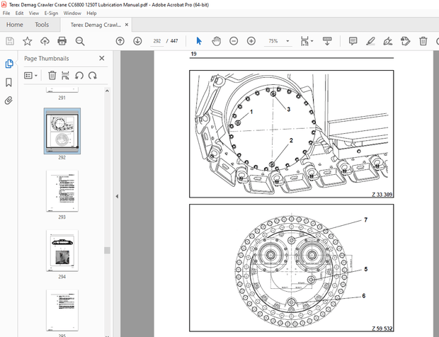 Terex Demag Crawler Crane CC6800 1250T Lubrication Manual – PDF DOWNLOAD