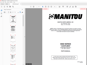 Manitou Forklift 6900 SERIES 2 STAGE MAST Parts Manual – PDF DOWNLOAD
