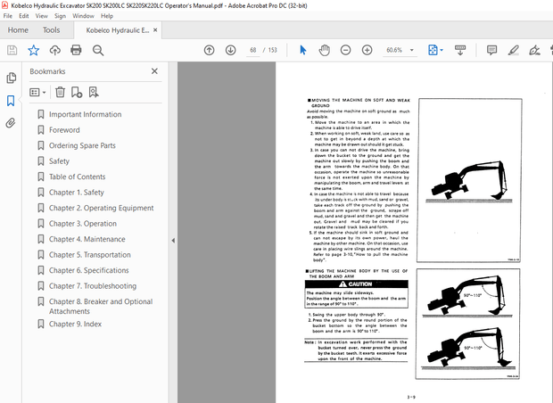 Kobelco SK200 SK200LC SK220 SK220LC Hydraulic Excavator Operator’s Manual – PDF DOWNLOAD