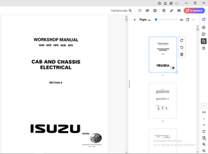 Isuzu NHR NKR NPR NQR NPS CAB &amp; CHASSIS ELECTRICAL Workshop Manual LGCEL-WE-9981RH (Section 8)- PDF 