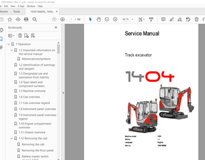 Wacker Neuson 1404 Track Excavator Service Manual 1000166693 - PDF DOWNLOAD