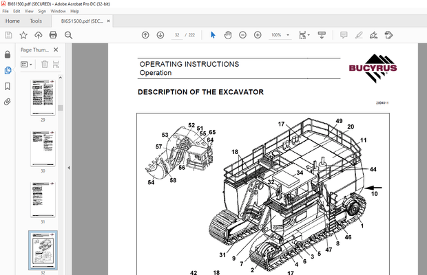 CAT Bucyrus RH 120E Hydraulic Excavator Operating Instructions Manual BI651500 – PDF DOWNLOAD