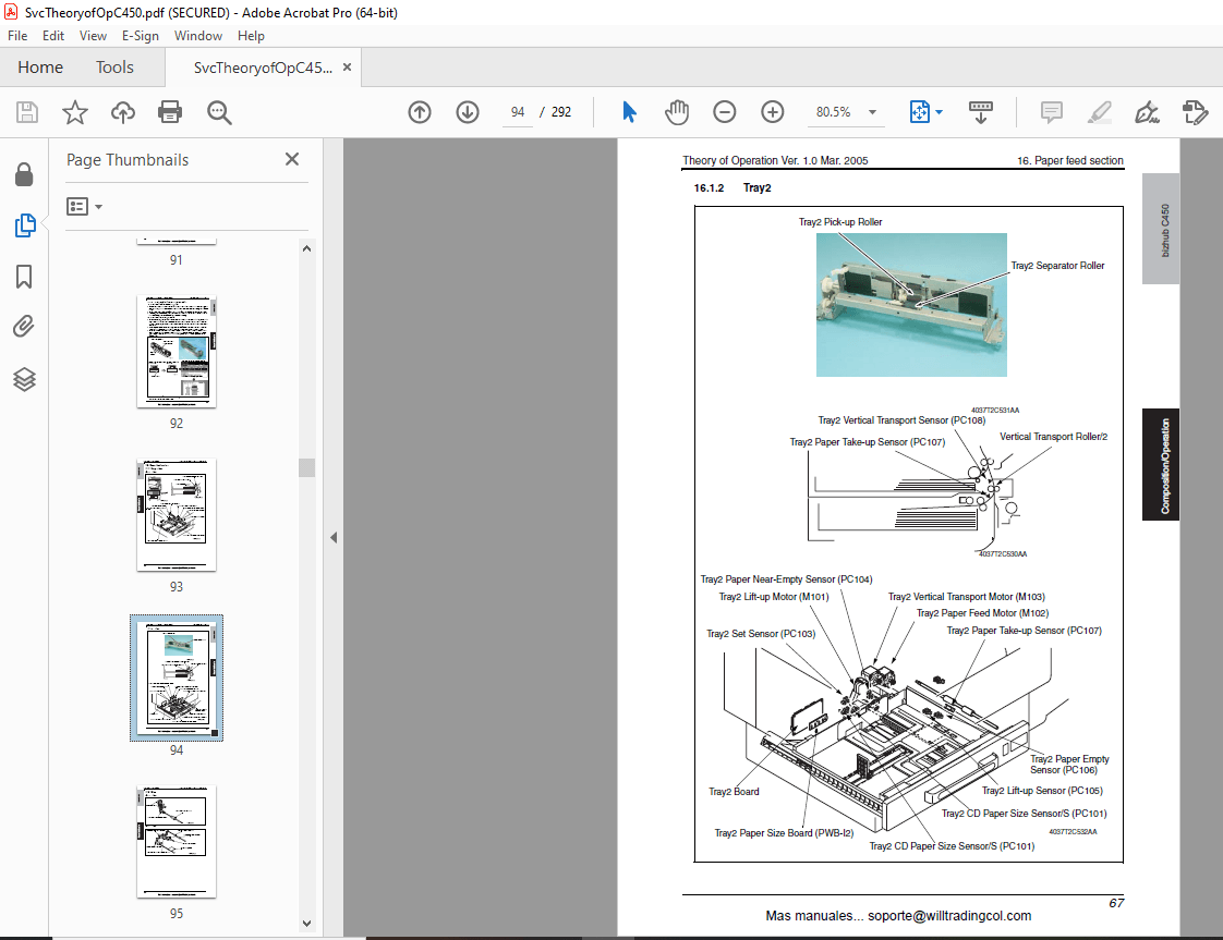 KONICA MINOLTA BIZHUB C250 SERVICE MANUAL PDF visual data 6