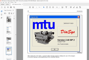 MTU Electronic Dialog System DiaSys®2.40SP1 Technical Documentation Manual E531920-04E PDF DOWNLOAD