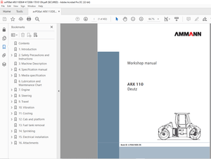 Ammann ARX 110 Tandem Roller Workshop Manual 4182006 - PDF