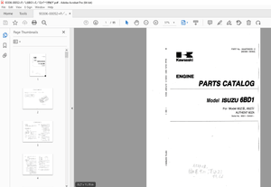 Kawasaki ISUZU 6BD1 For 60ZIII 60ZIV Authent 60ZA Parts Manual - PDF DOWNLOAD