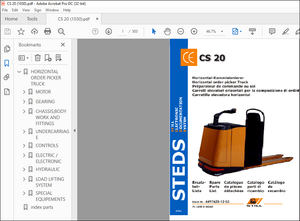 Still HORIZONTAL ORDER PICKER TRUCK CS 20 Spare Parts List Manual – PDF DOWNLOAD