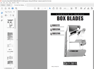 Frontier Box Blades BB3272 BB3284 BB3296 5TL15288 Operator’s Manual – PDF DOWNLOAD