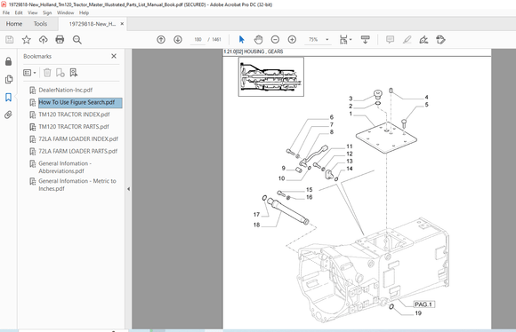 New Holland TM 120 Tractor Master illustrated Parts Manual - PDF DOWNLOAD