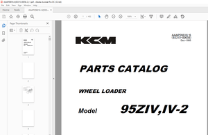 KCM WHEEL LOADER 95ZIV,IV-2 PARTS CATALOG MANUAL AAAP09816-6 - PDF DOWNLOAD