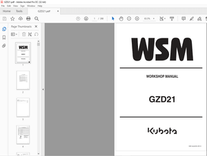Kubota Garden Tractor GZD21 Workshop Manual – PDF DOWNLOAD