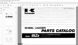 Kawasaki 90ZIII Wheel Loader Cummins LTA-855-C Parts Manual - PDF DOWNLOAD
