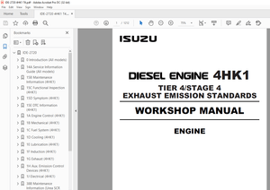 ISUZU DIESEL ENGINE 4HK1 TIER 4STAGE 4 EXHAUST EMISSION STANDARDS WORKSHOP MANUAL - PDF DOWNLOAD
