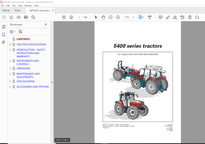 Massey Ferguson 5425-5435-5445-5455-5460-5465 5400 Series Tractors Operator Instruction Manual - PDF