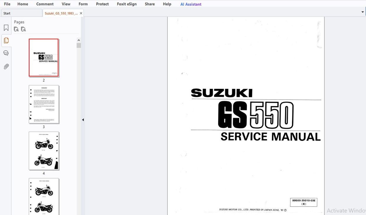 1978 SUZUKI GS550 SERVICE MANUAL PDF visual data 8