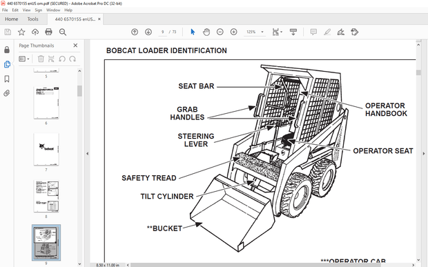 Bobcat 440B Loader Operation &amp; Maintenance Manual 6570155 – PDF DOWNLOAD