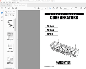 Frontier Core Aerators CA1048 CA1060 CA1072 OPERATOR’S MANUAL(5WPMAN0145) – PDF DOWNLOAD