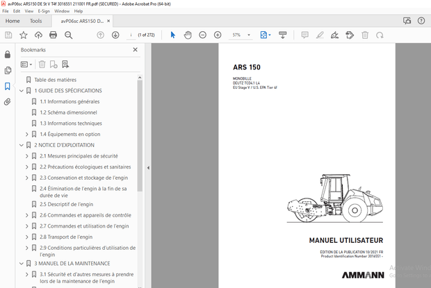 AMMANN ARS 150 MONOBILLE MANUEL UTILISATEUR 3016551 - PDF DOWNLOAD