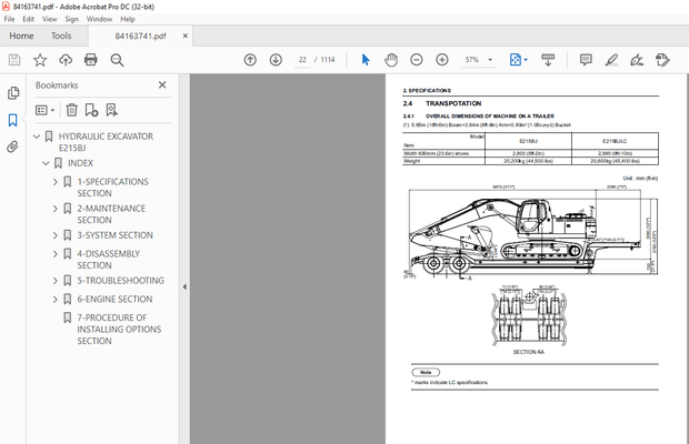 New Holland E215BJ HYDRAULIC EXCAVATOR SHOP MANUAL (84163741) – PDF DOWNLOAD