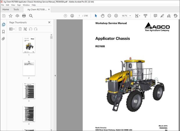 Ag Chem RG700B Applicator Chassis Workshop Service Manual_79036458A – PDF DOWNLOAD