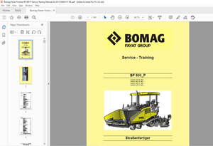 Bomag Straßenfertiger BF 800_P Service – Training Manual 00892157 – PDF DOWNLOAD (German)