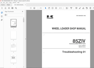 Kawasaki 85ZIV Wheel Loader NISSAN PE6T34 Engine Shop Manual - PDF DOWNLOAD